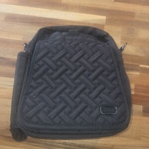 Lug Flapper Small Pre Loved Black Quilted Bag Missing Cross Strap.